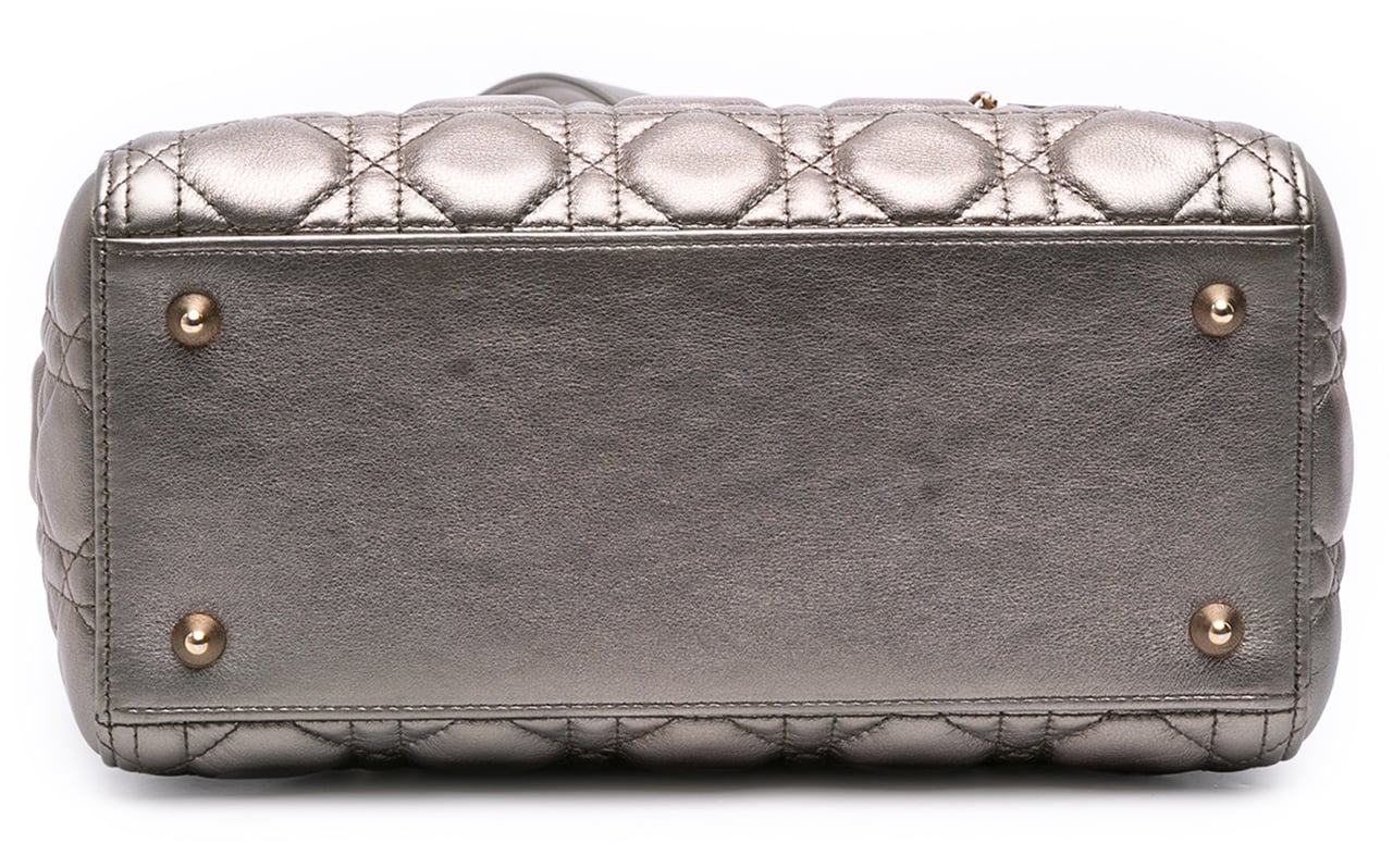Dior Medium Lambskin Cannage Lady Dior Goud