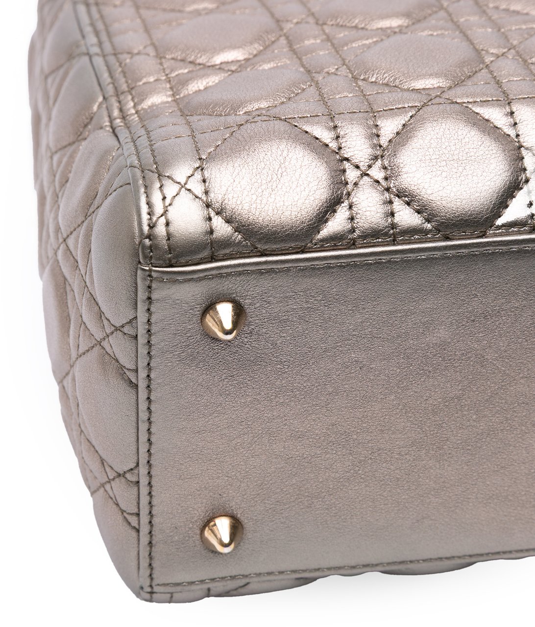 Dior Medium Lambskin Cannage Lady Dior Goud