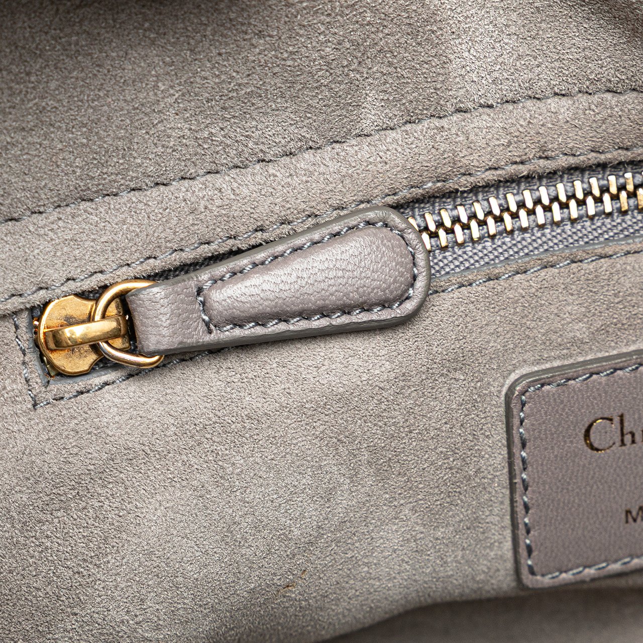 Dior Small Lambskin Cannage Studded Supple Lady Dior Grijs