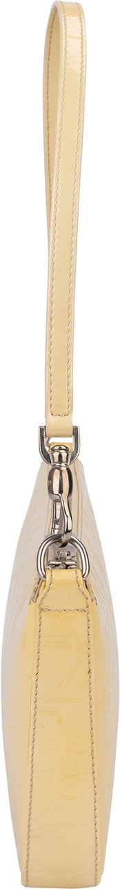 Dior Christian Dior Trotter Patent Monogram Shoulder Bag Geel