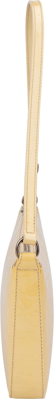 Dior Christian Dior Trotter Patent Monogram Shoulder Bag Geel