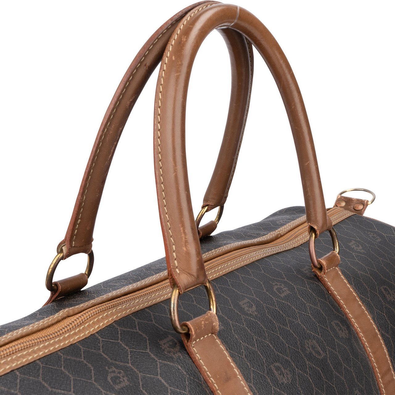 Dior Christian Dior Honeycomb Monogram 45  Duffle Bag Bruin