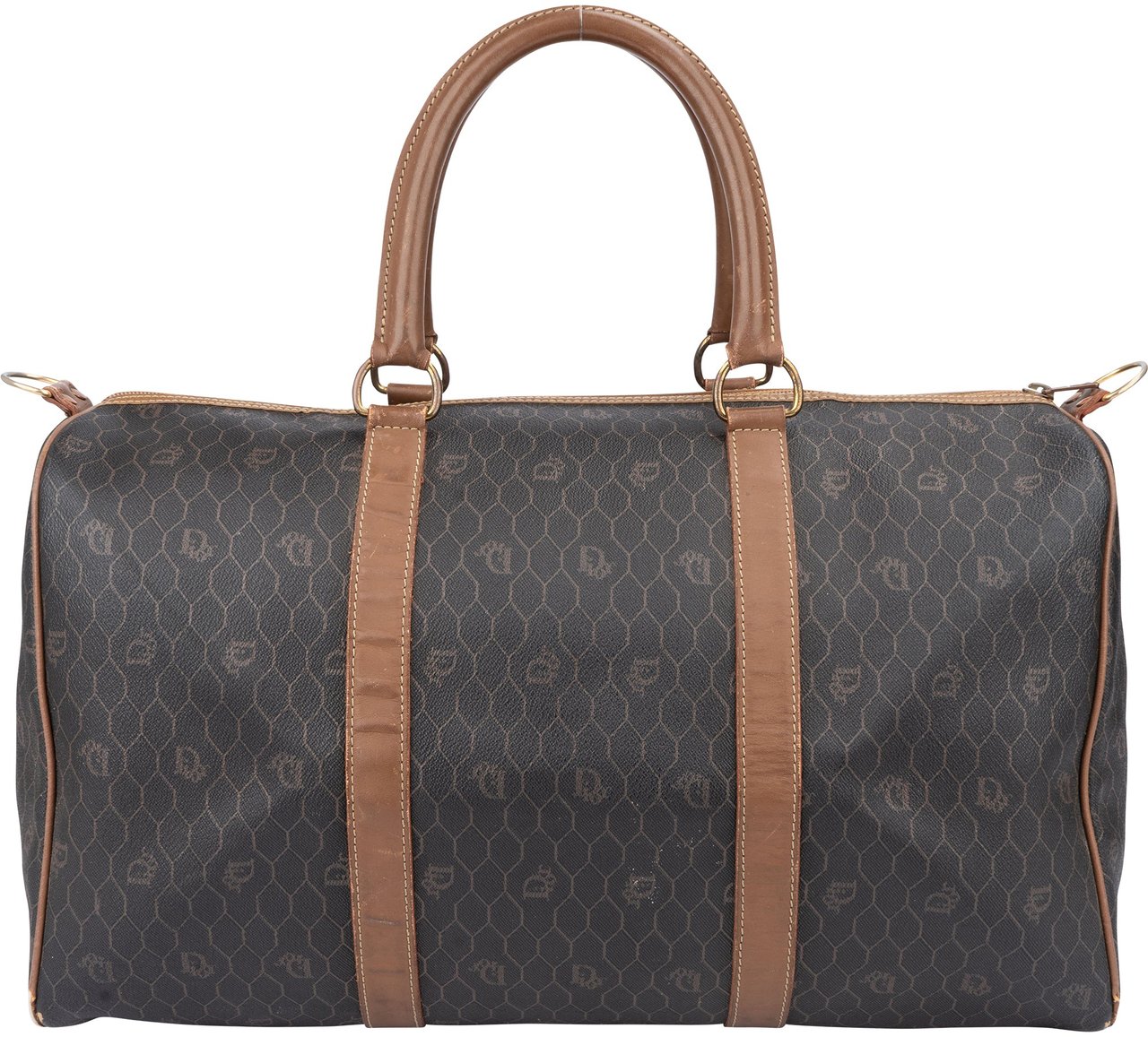 Dior Christian Dior Honeycomb Monogram 45  Duffle Bag Bruin