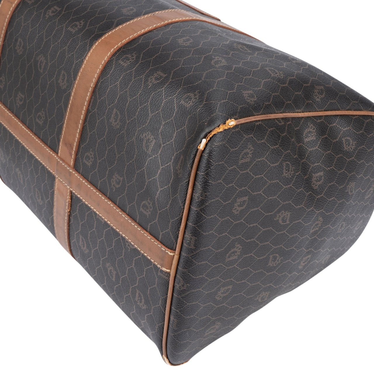 Dior Christian Dior Honeycomb Monogram 45  Duffle Bag Bruin