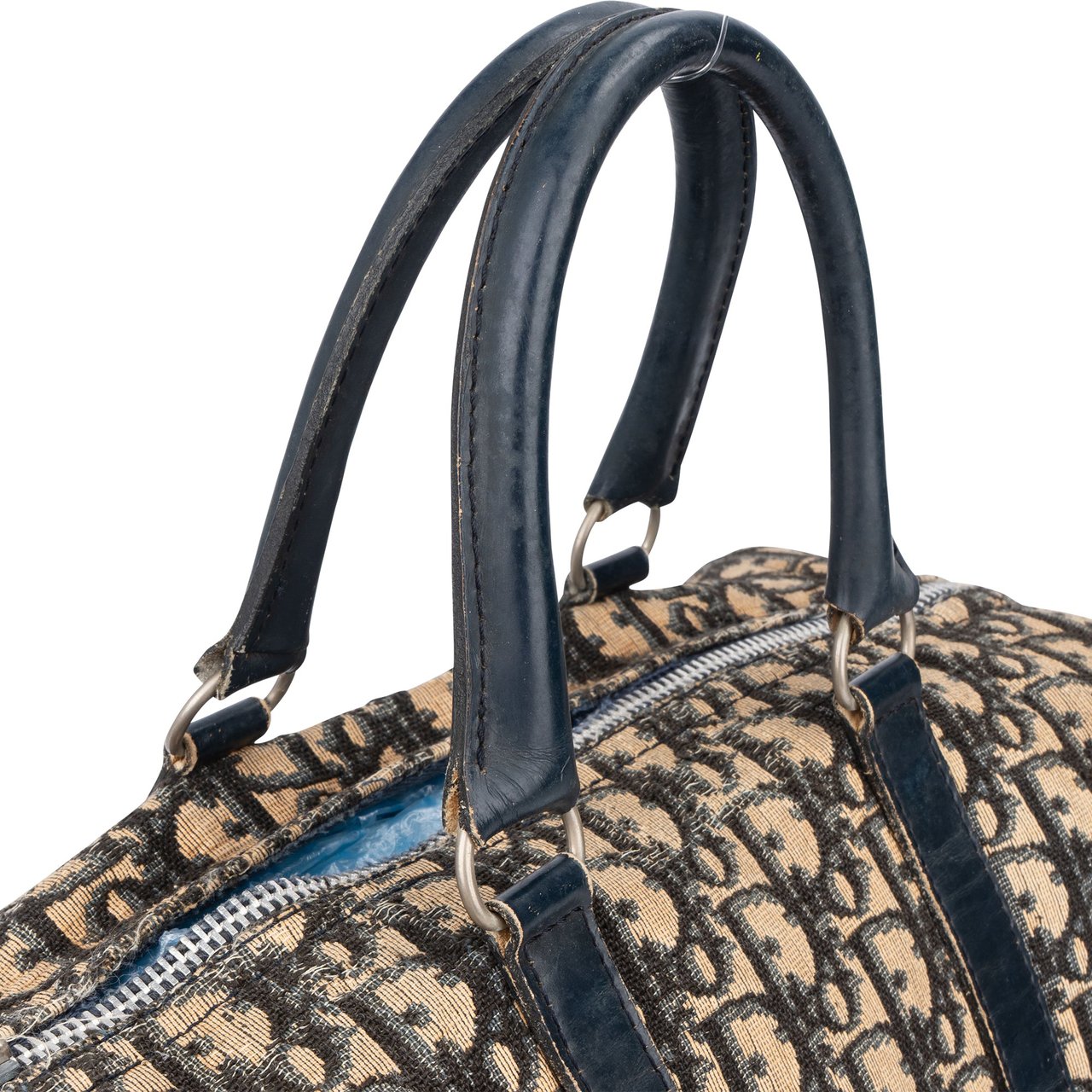 Dior Christian Dior Trotter Monogram Boston 30 Handbag Blauw