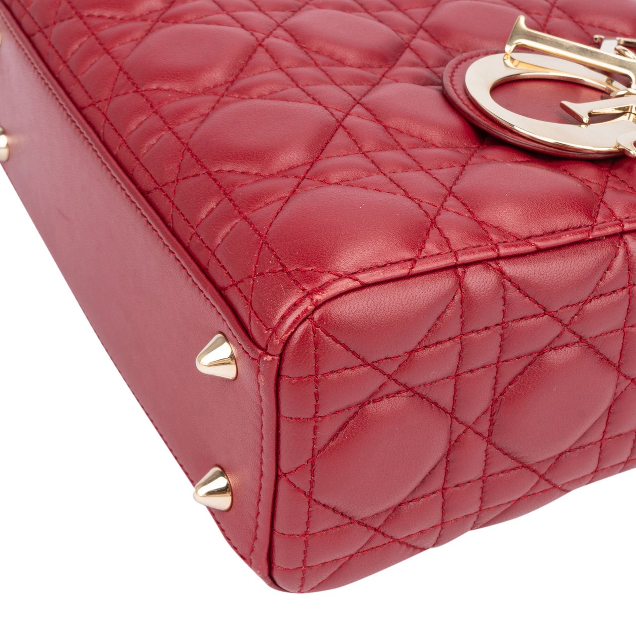 Dior Christian Dior Quilted Leather ABC Lady Dior Handbag Rood