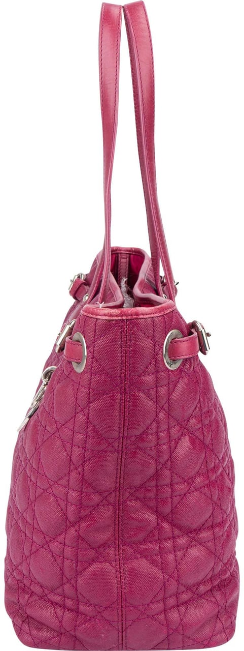 Dior Christian Dior Quilted Coated Lady Dior Shopper Handbag Roze