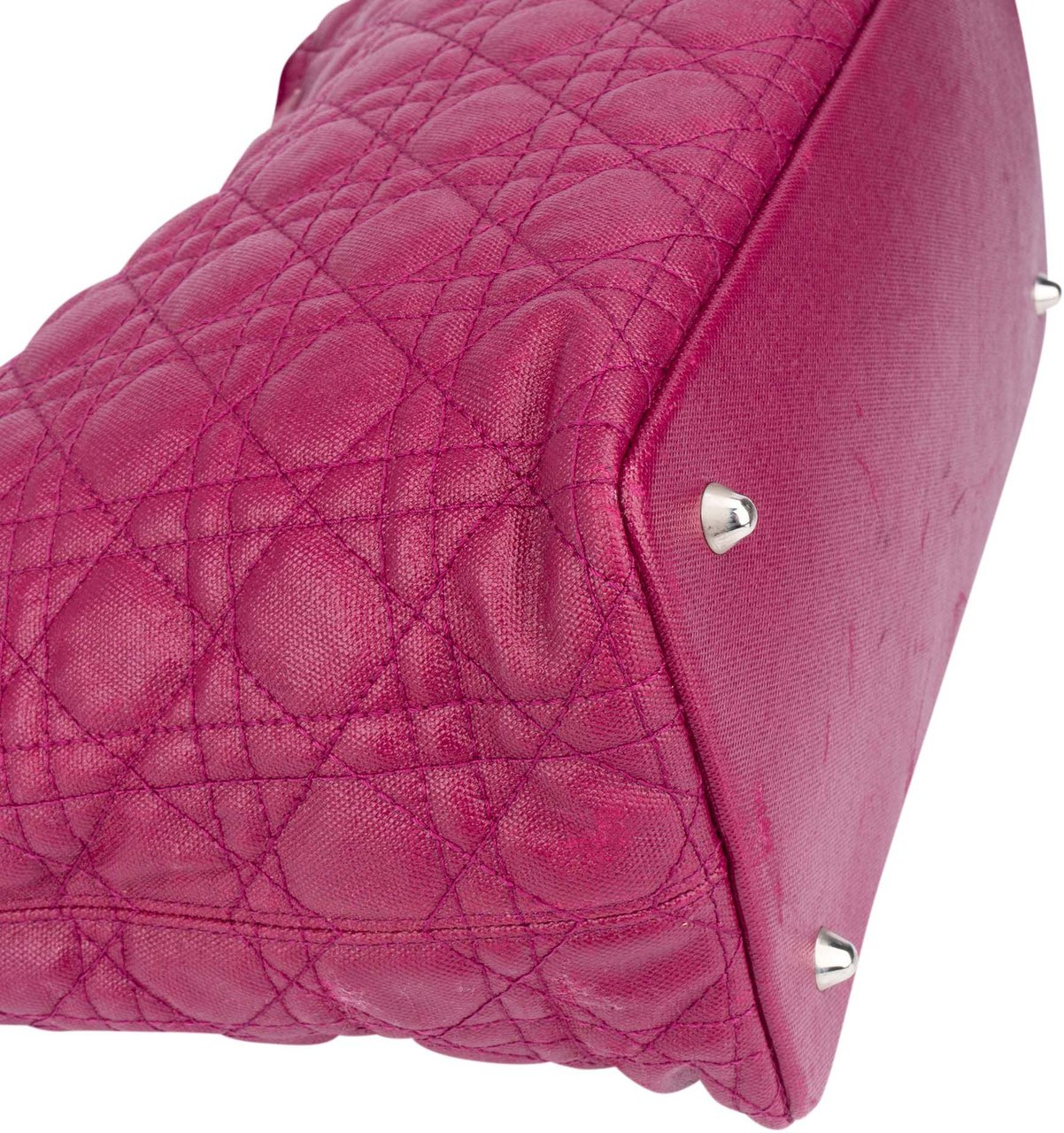 Dior Christian Dior Quilted Coated Lady Dior Shopper Handbag Roze