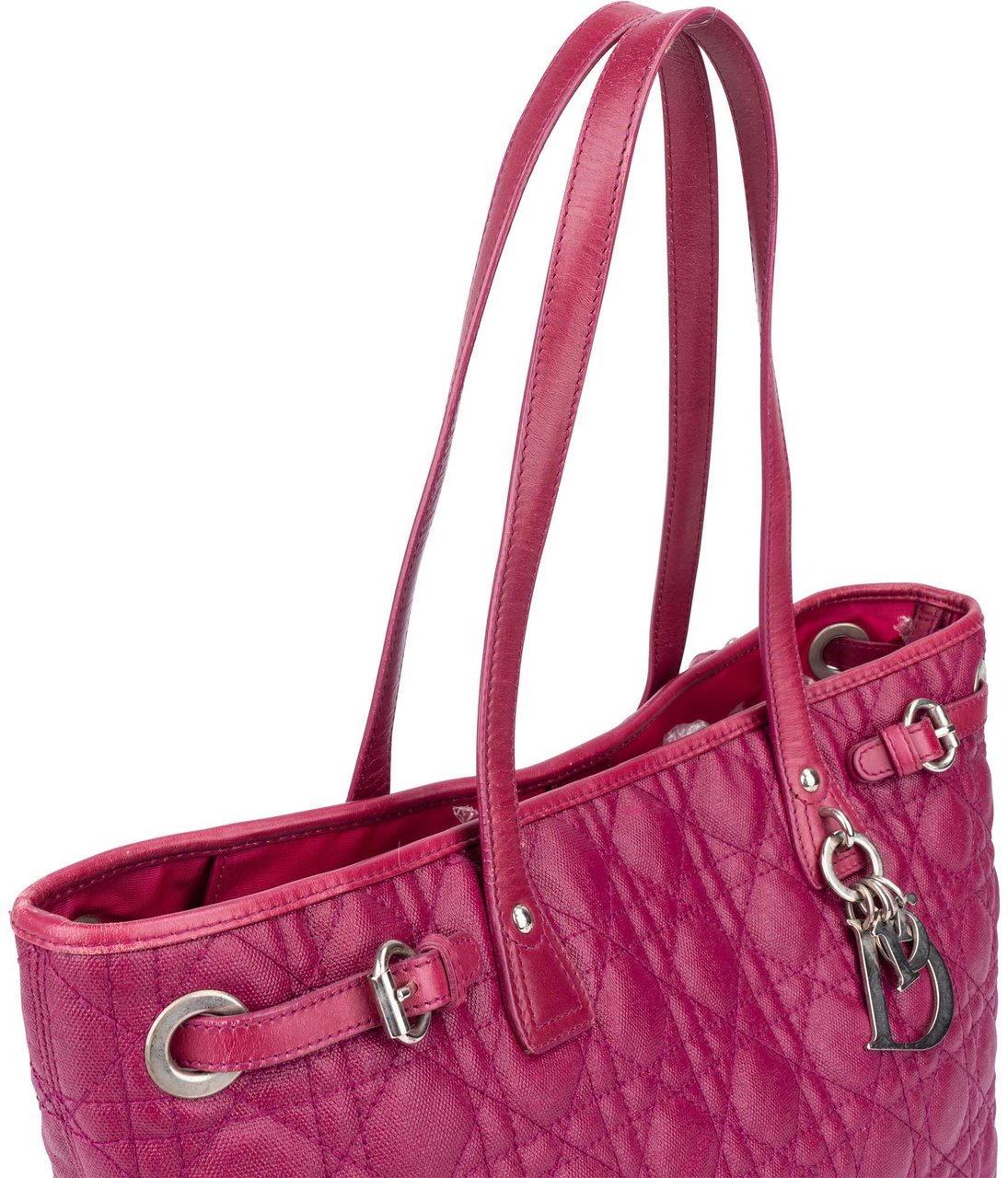 Dior Christian Dior Quilted Coated Lady Dior Shopper Handbag Roze