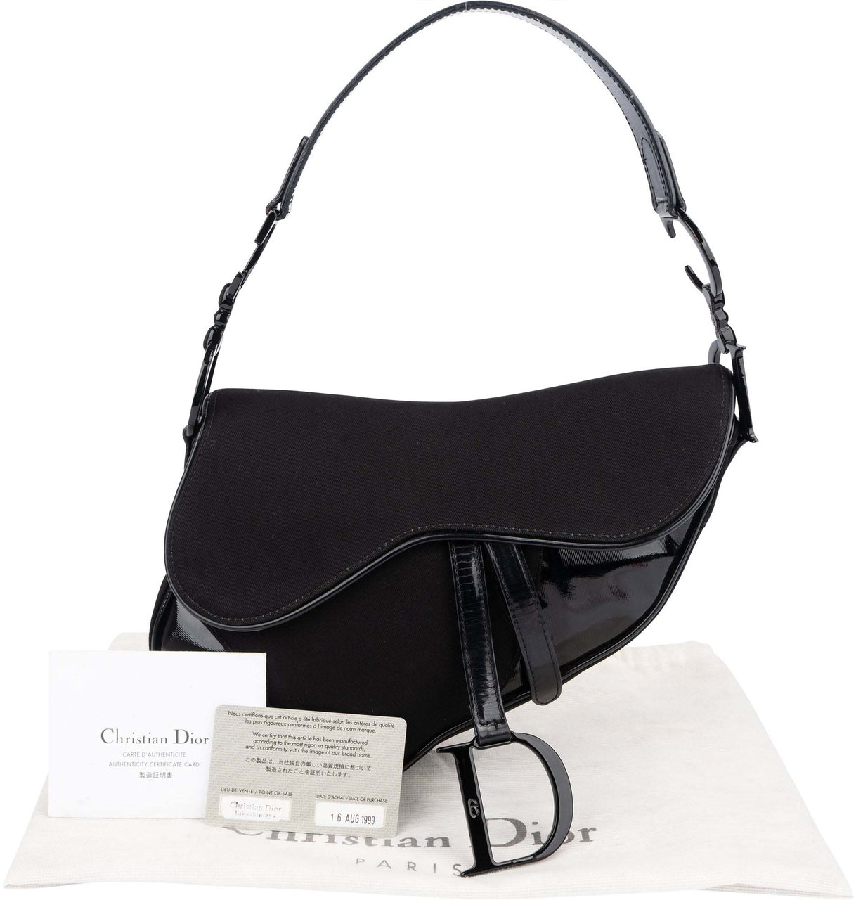Dior Christian Dior Classic Noir Saddle Handbag Zwart