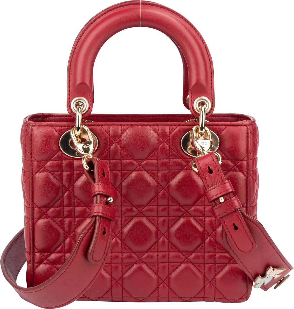 Dior Christian Dior Quilted Leather ABC Lady Dior Handbag Maroon