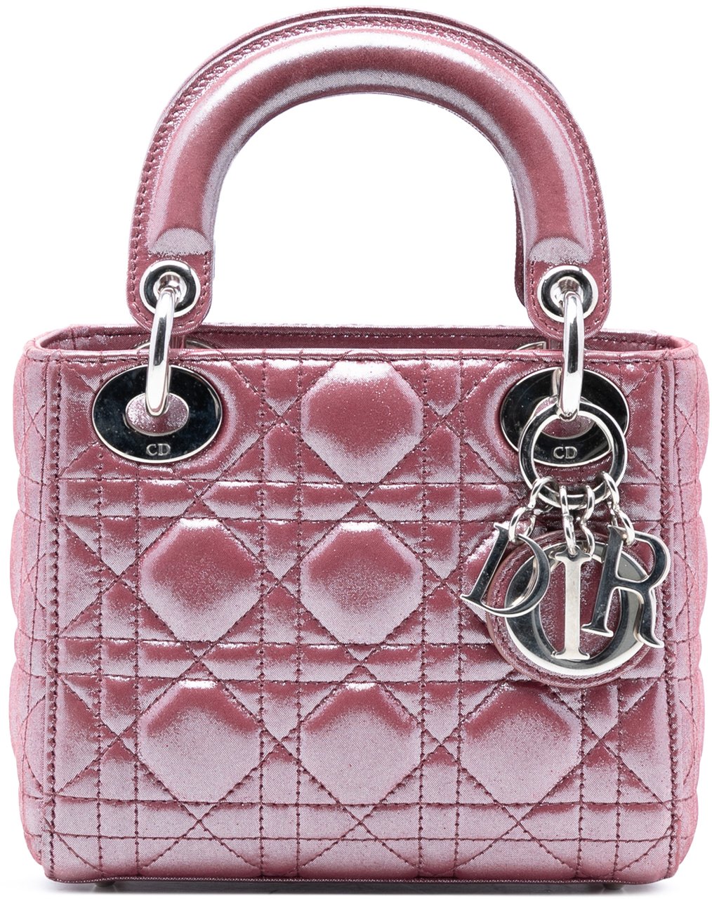 Dior Mini Iridescent Lambskin Cannage Lady Dior Roze