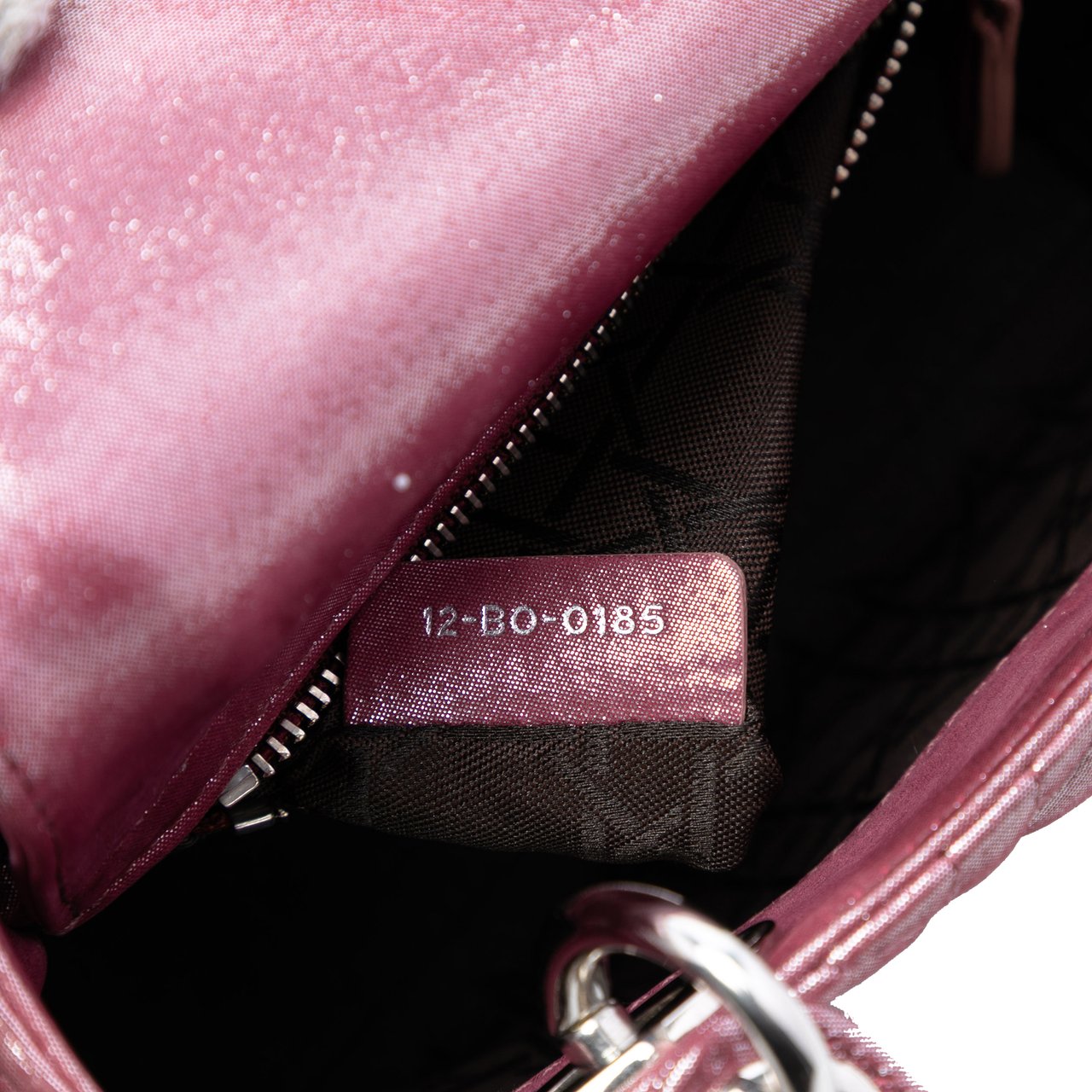 Dior Mini Iridescent Lambskin Cannage Lady Dior Roze