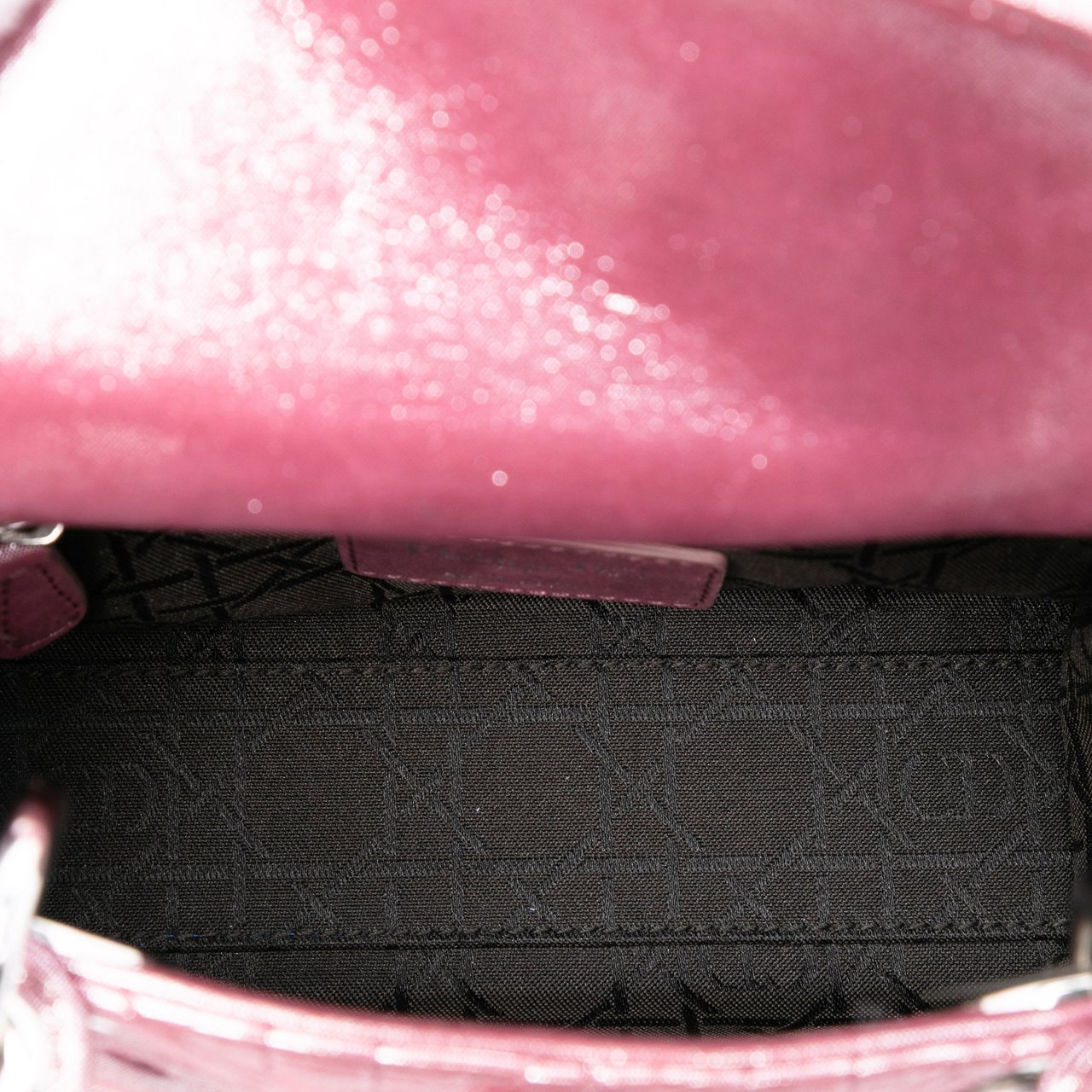 Dior Mini Iridescent Lambskin Cannage Lady Dior Roze