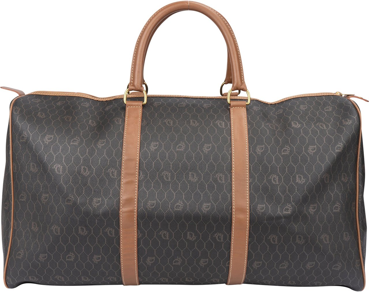 Dior Christian Dior Honeycomb Monogram Duffle Bag 55 Bruin
