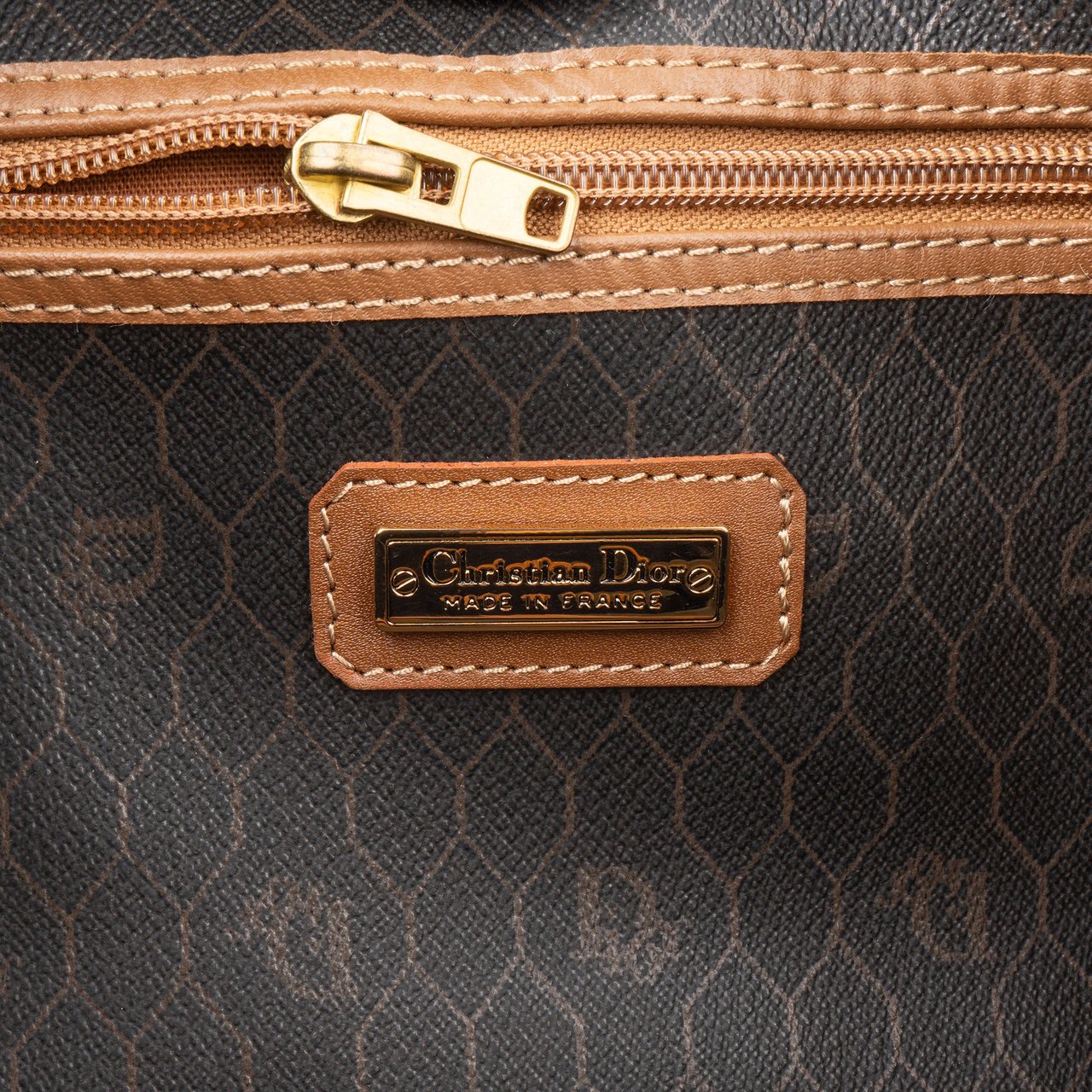 Dior Christian Dior Honeycomb Monogram Duffle Bag 55 Bruin