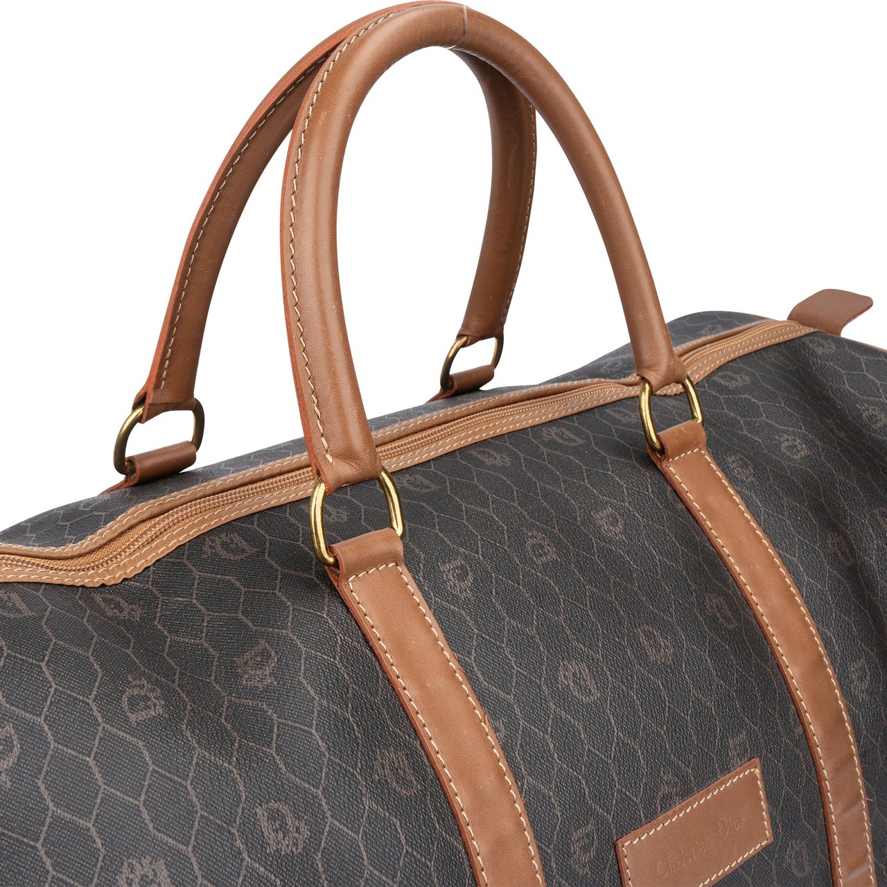 Dior Christian Dior Honeycomb Monogram Duffle Bag 55 Bruin