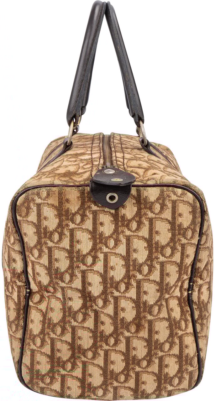 Dior Christian Dior Trotter Monogram Boston 30 Handbag Bruin