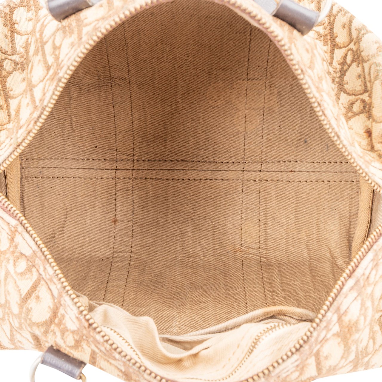 Dior Christian Dior Trotter Monogram Boston 30 Handbag Bruin