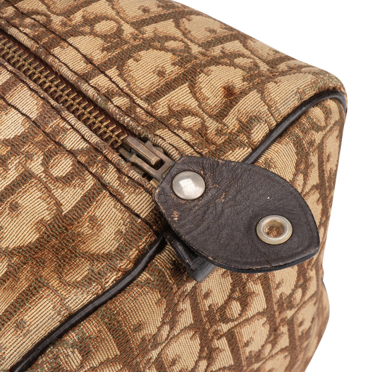 Dior Christian Dior Trotter Monogram Boston 30 Handbag Bruin