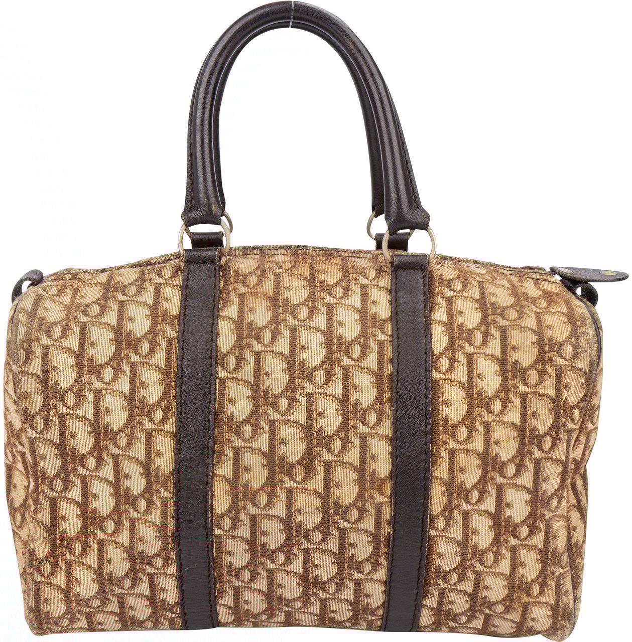 Dior Christian Dior Trotter Monogram Boston 30 Handbag Bruin