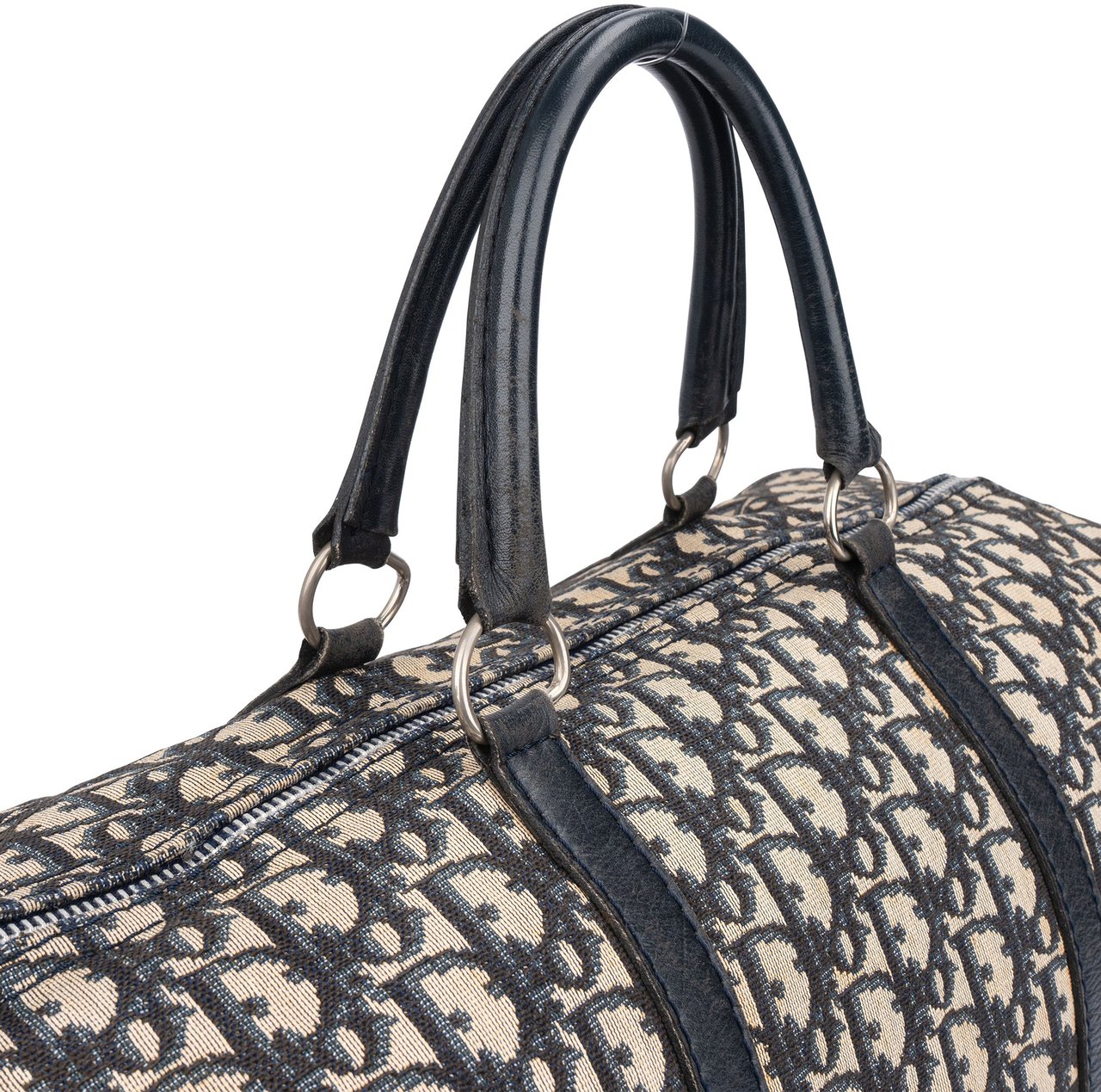 Dior Christian Dior Trotter Monogram Boston 40 Handbag Blauw