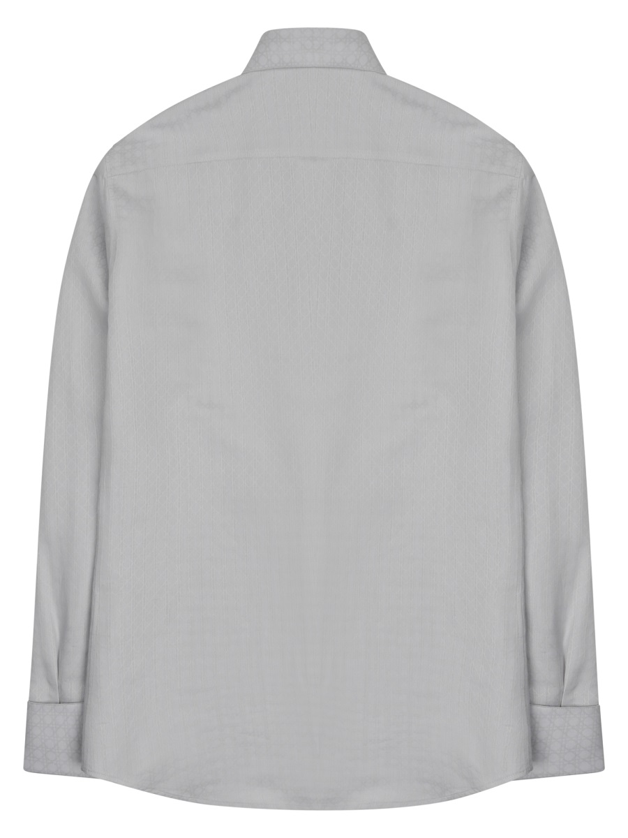 Dior Black Monogram Silk-Cotton Shirt Grijs