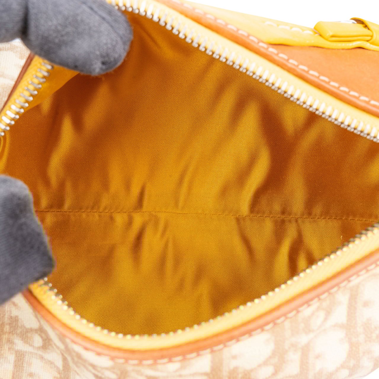 Dior Christian Dior Trotter Monogram Lovely Bowling Handbag Beige