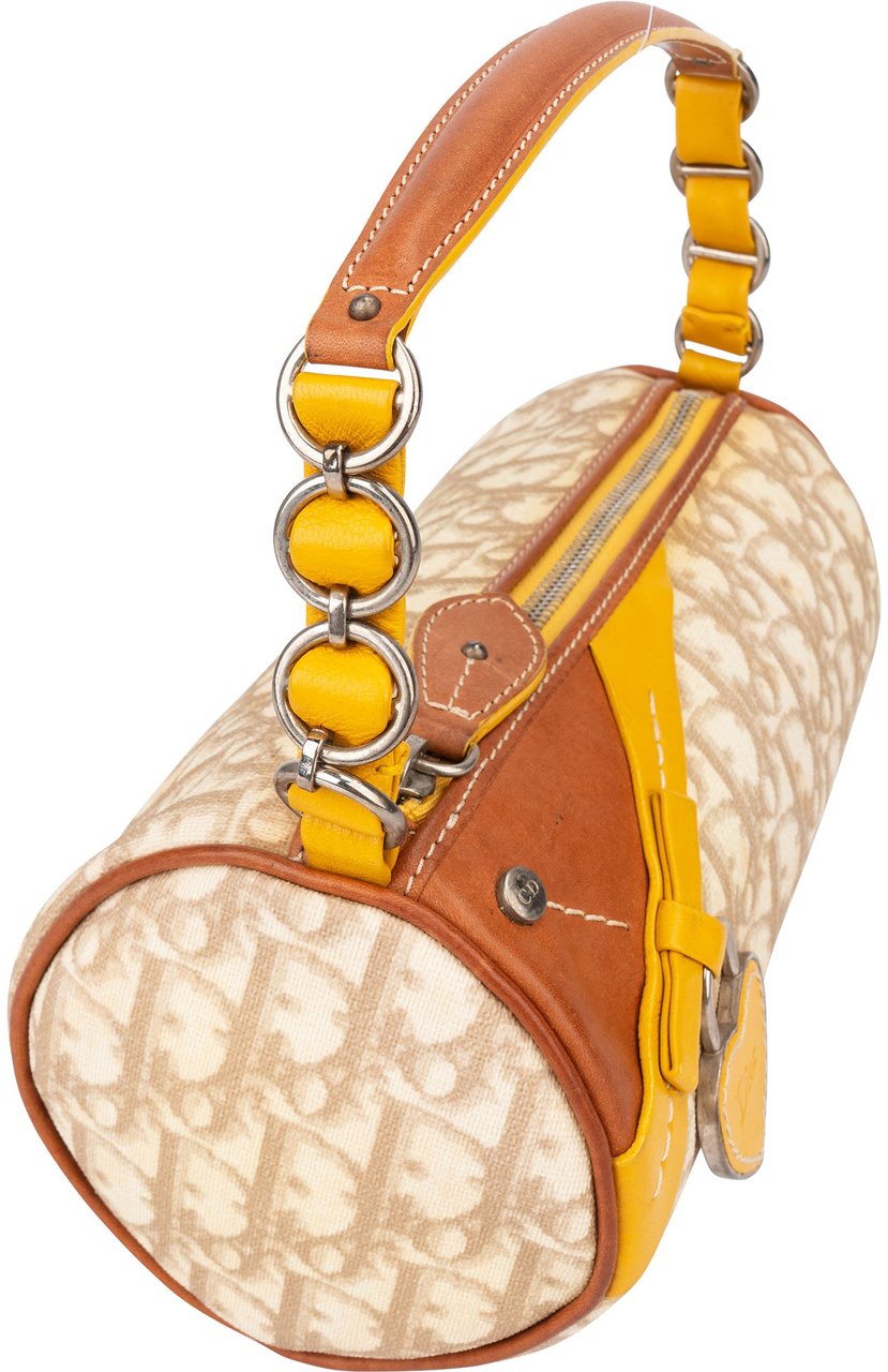 Dior Christian Dior Trotter Monogram Lovely Bowling Handbag Beige