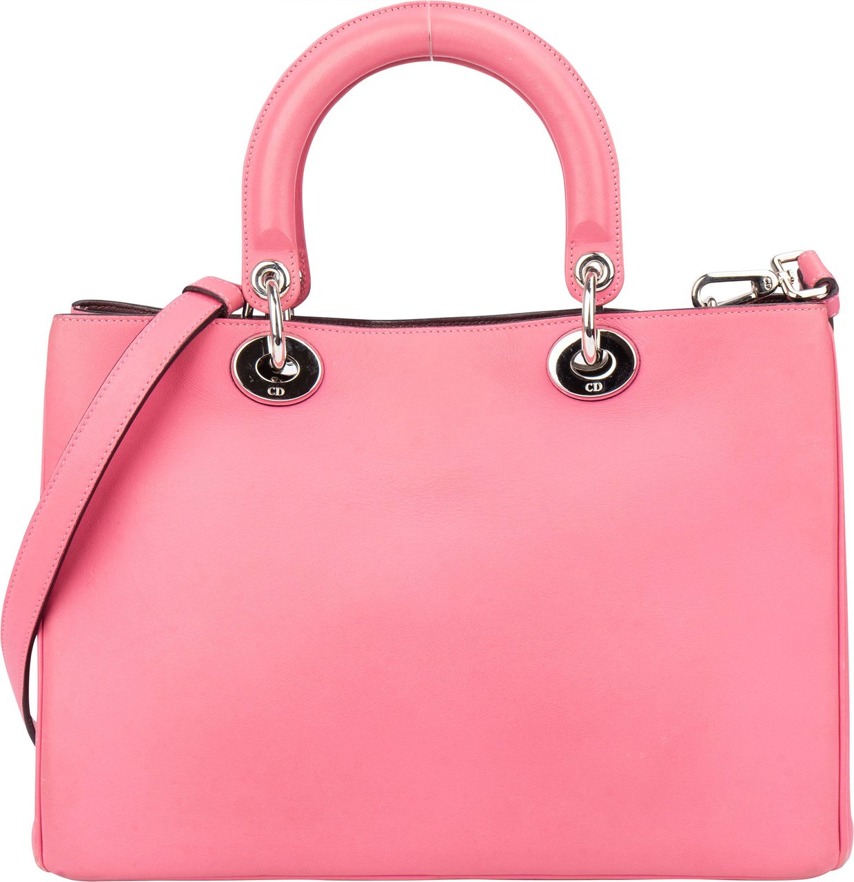 Dior Christian Dior Pink Leather Diorissimo Handbag Rood