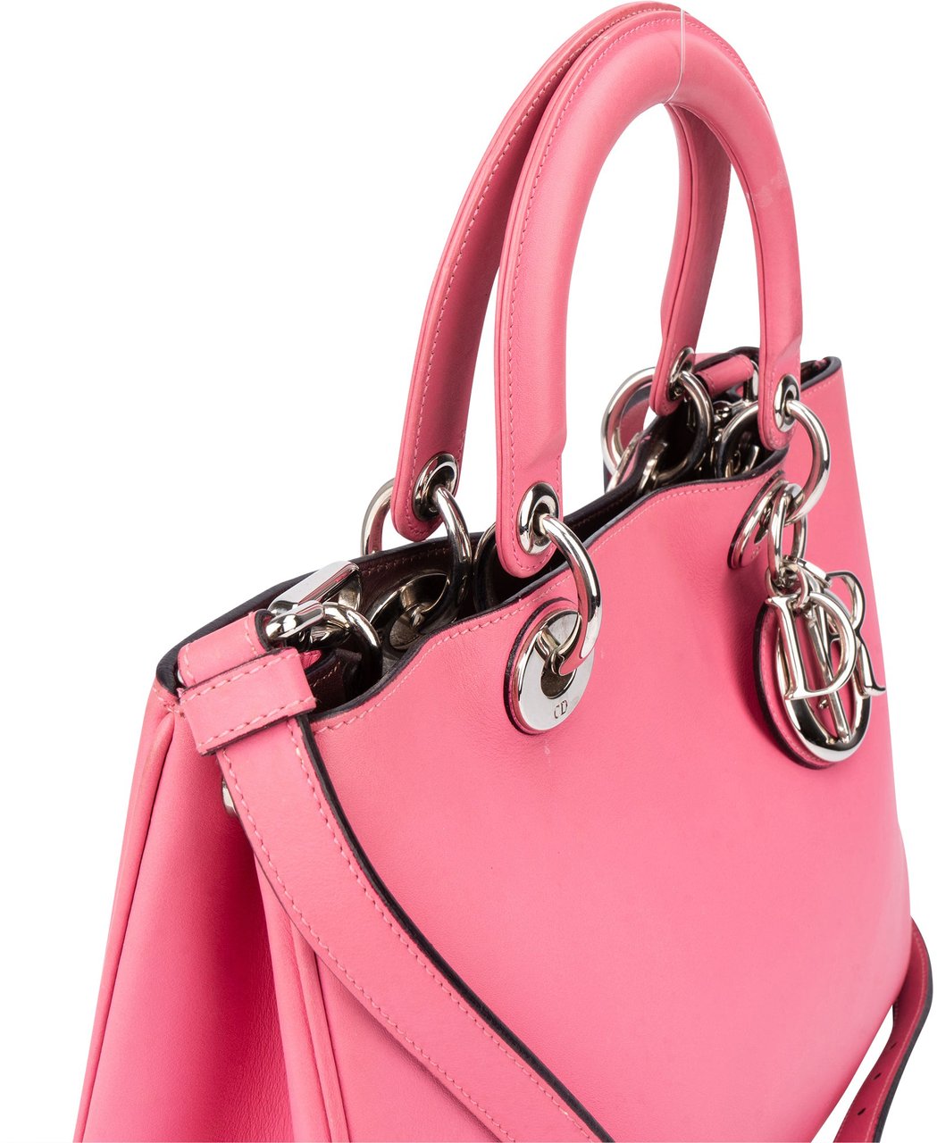 Dior Christian Dior Pink Leather Diorissimo Handbag Rood
