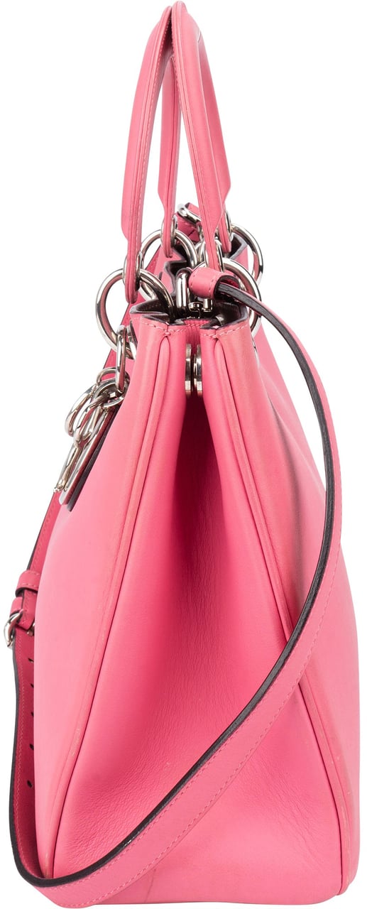 Dior Christian Dior Pink Leather Diorissimo Handbag Rood