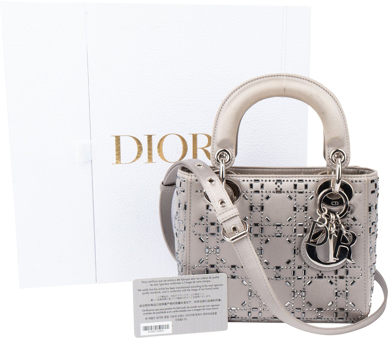 Dior Christian Dior Limited Satin Mini Lady Dior Handbag Divers