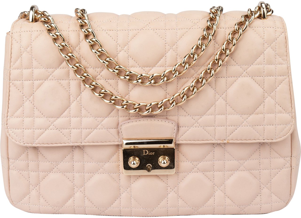 Dior Christian Dior Quilted Leather Cannage Crossbody Bag Beige