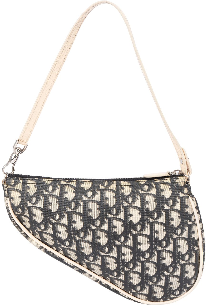 Dior Christian Dior Trotter Monogram Mini Saddle Handbag Blauw