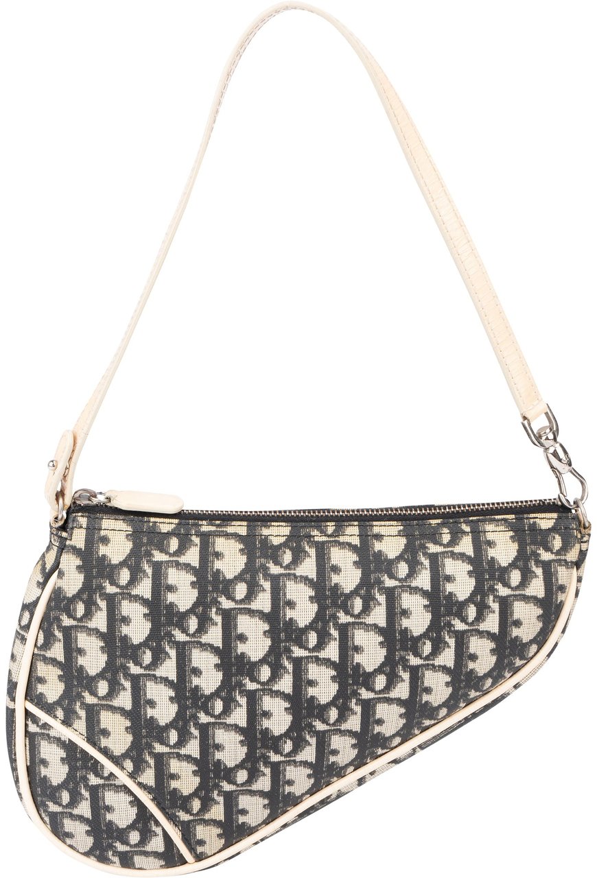 Dior Christian Dior Trotter Monogram Mini Saddle Handbag Blauw