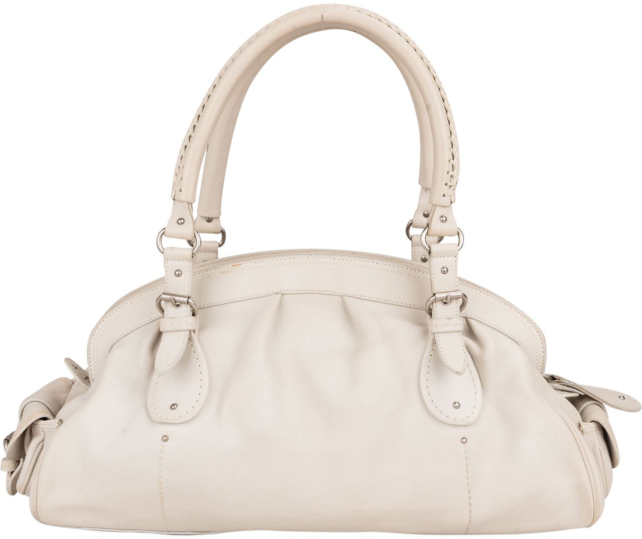 Dior Christian Dior White Leather My Dior Frame Handbag Wit