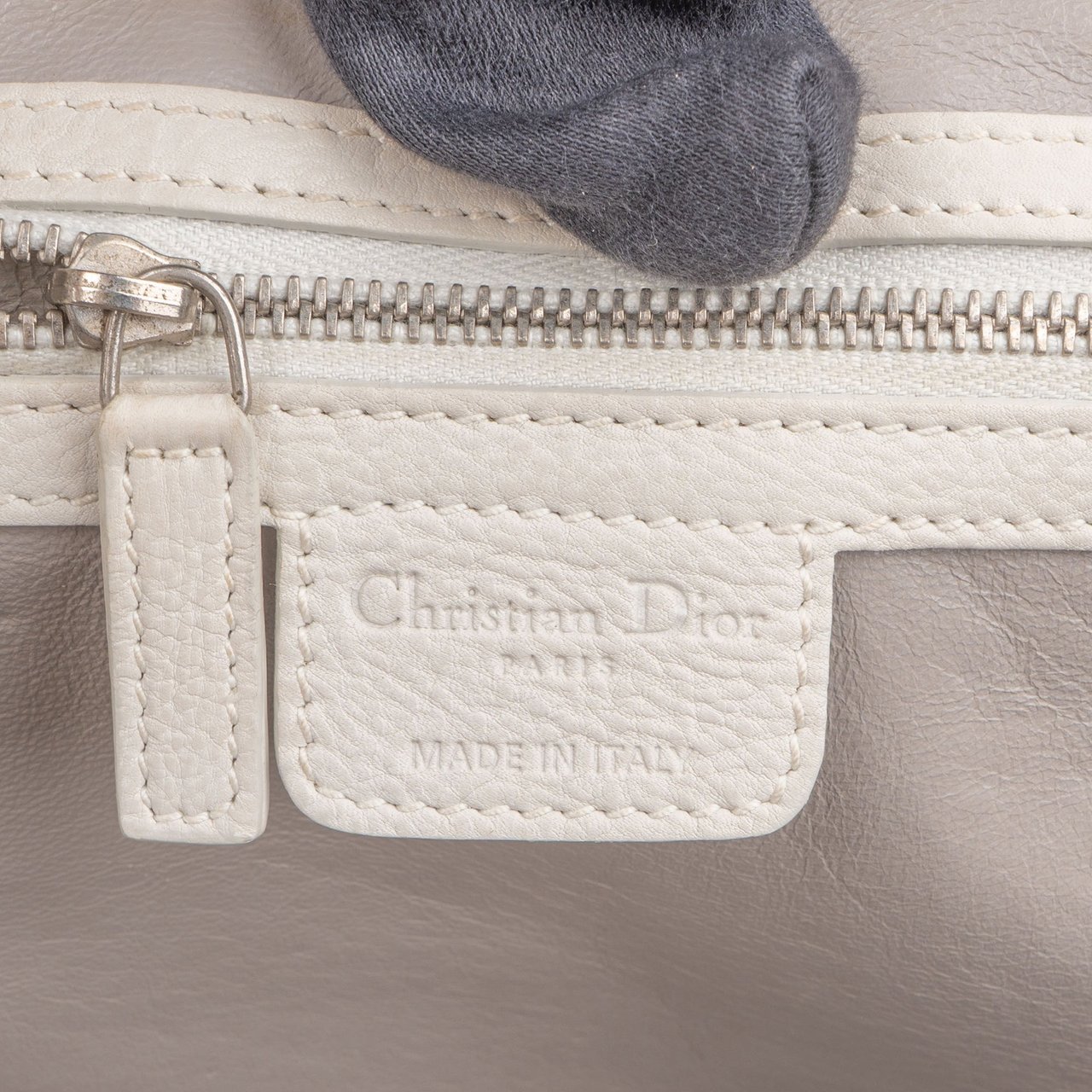 Dior Christian Dior White Leather My Dior Frame Handbag Wit