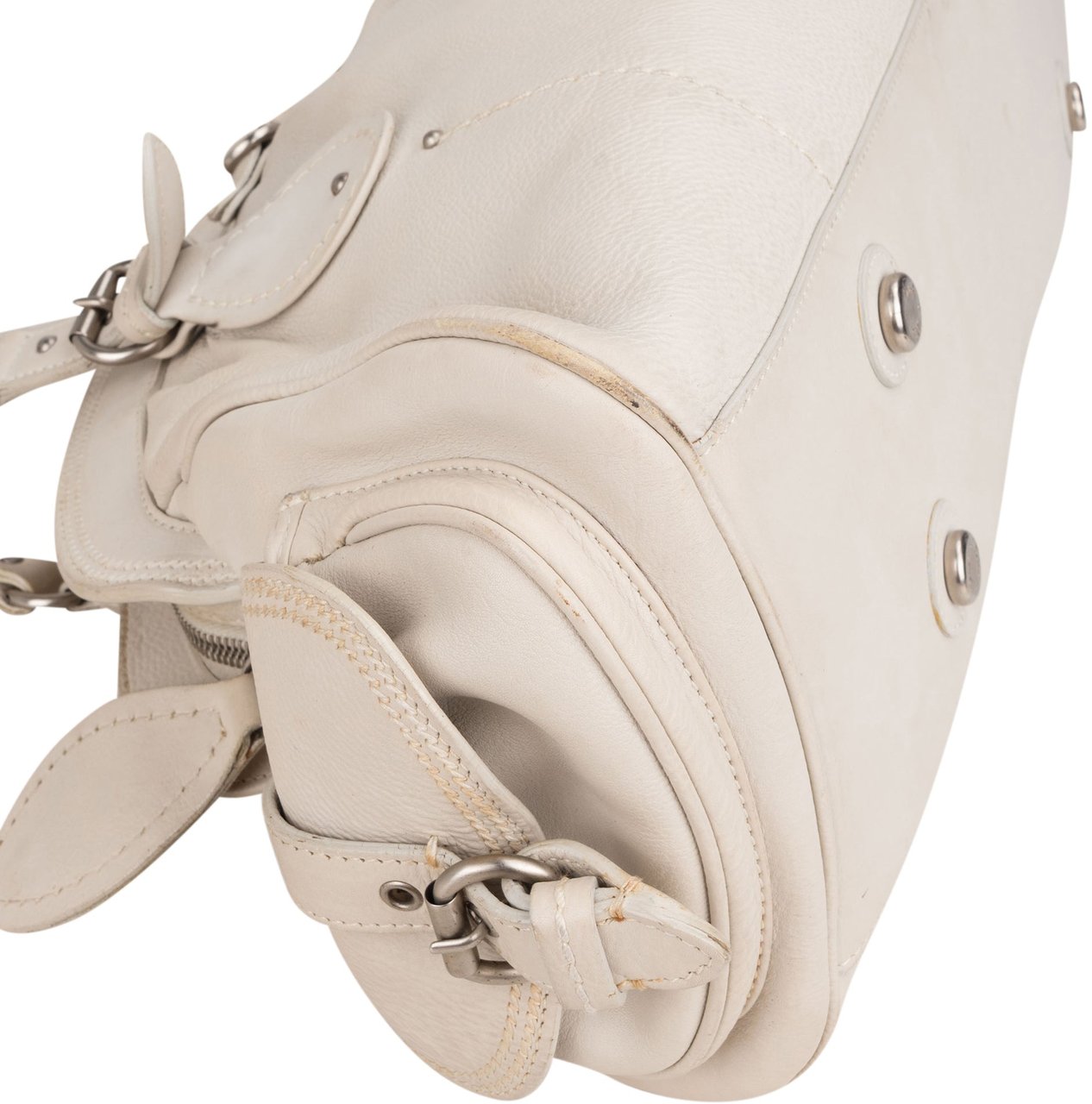 Dior Christian Dior White Leather My Dior Frame Handbag Wit