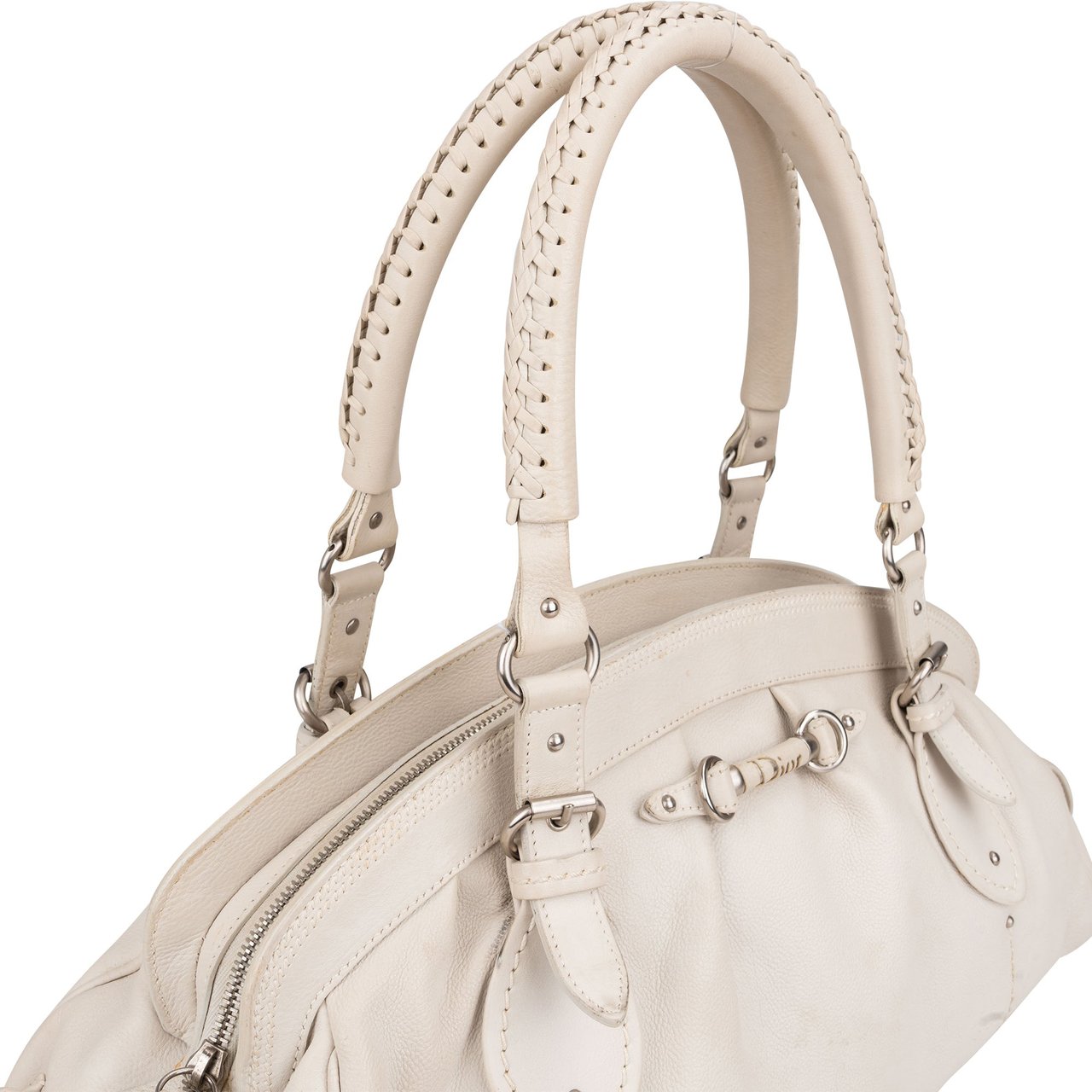 Dior Christian Dior White Leather My Dior Frame Handbag Wit