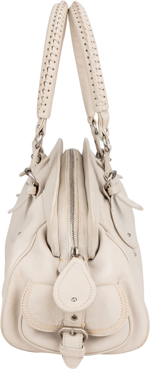 Dior Christian Dior White Leather My Dior Frame Handbag Wit