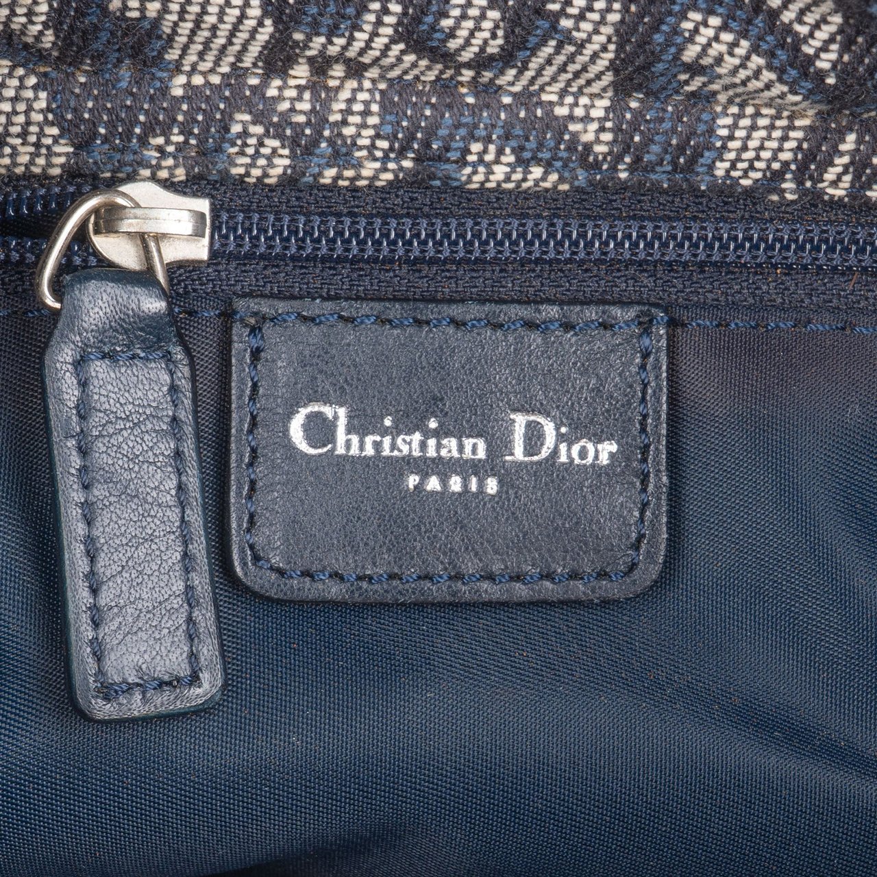Dior Christian Dior Trotter Monogram Baguette Shoulder Bag Zwart