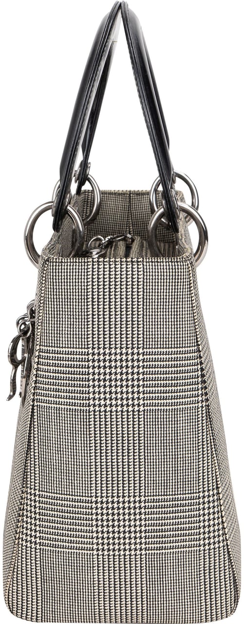Dior Christian Dior Grey Lady Dior Houndstooth Handbag Divers