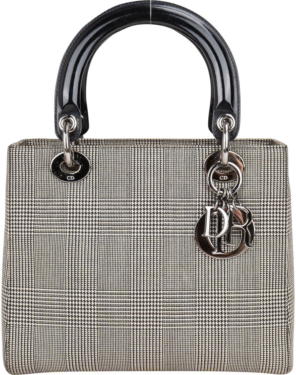 Dior Christian Dior Grey Lady Dior Houndstooth Handbag Divers