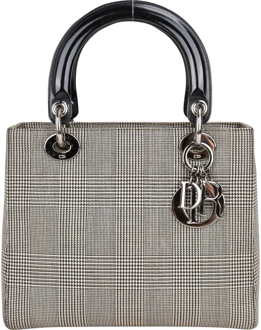 Dior Christian Dior Grey Lady Dior Houndstooth Handbag Divers