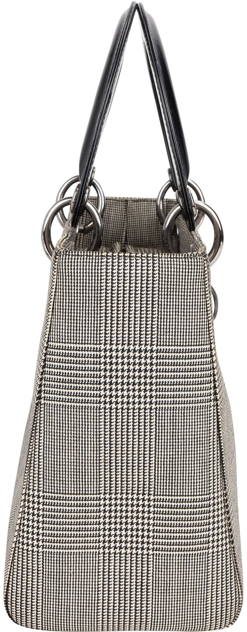 Dior Christian Dior Grey Lady Dior Houndstooth Handbag Divers