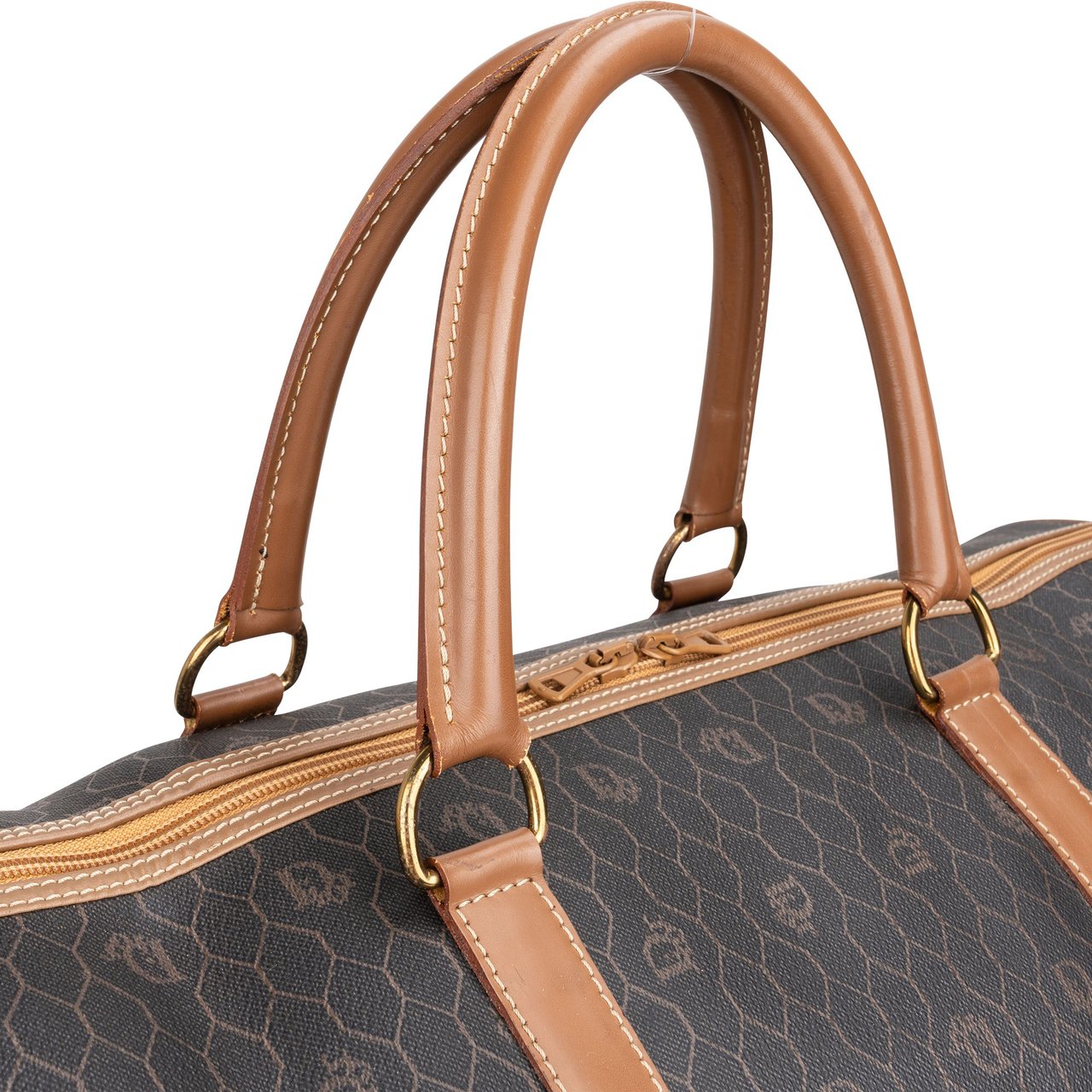 Dior Christian Dior Honeycomb Monogram Duffle Bag 55 Bruin