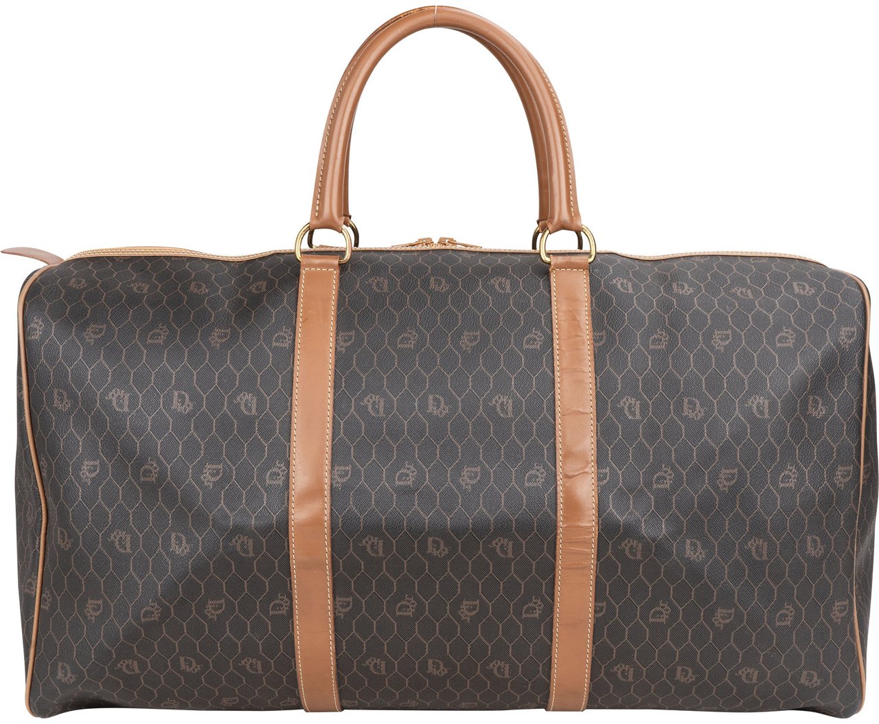 Dior Christian Dior Honeycomb Monogram Duffle Bag 55 Bruin