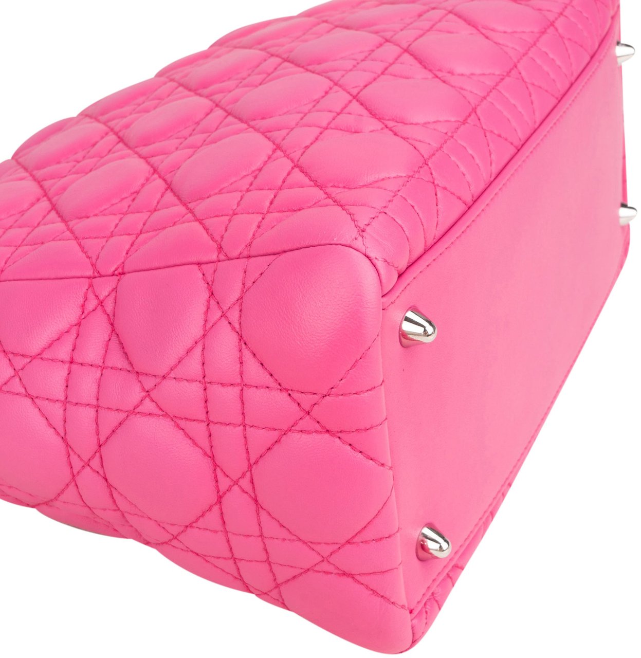 Dior Christian Dior Quilted Leather Lady Dior Handbag Rood