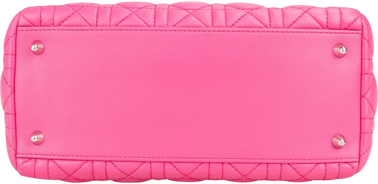 Dior Christian Dior Quilted Leather Lady Dior Handbag Rood